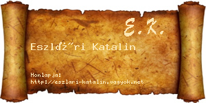 Eszlári Katalin névjegykártya